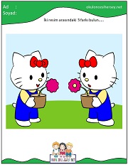 okul öncesi İki Resim Arasındaki Farkı Bul